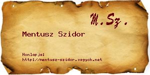 Mentusz Szidor névjegykártya